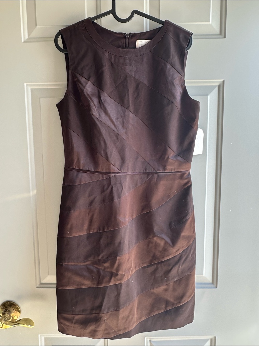 Jessica Simpson Brown Paneled Sleeveless Sheath Dress